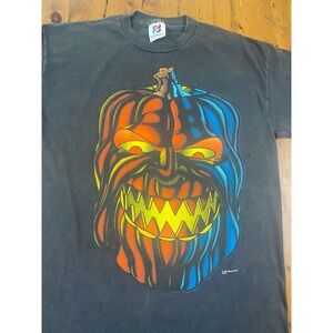 Vintage Signal Artwear 1994 Halloween Pumpkin Face Graphic T Shirt Men's‎ L-XL